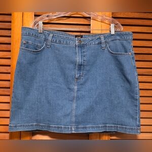 Lee Denim Jean Skort Skirt Mid-Rise Medium Wash Women's Size 20M